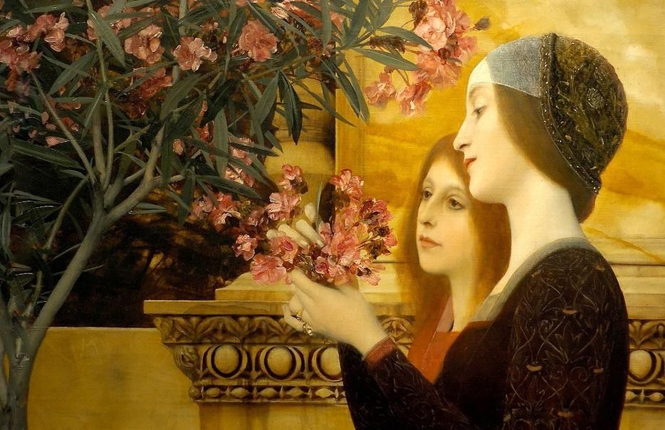 Gustav Klimt two girls with an oleander